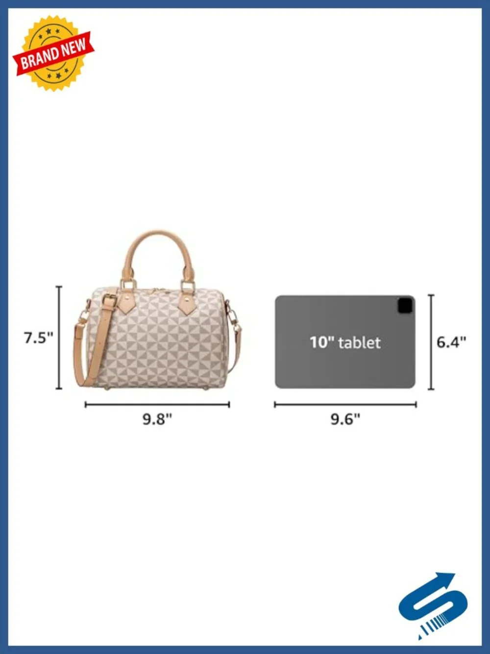 Vegan Leather Satchel Handbag Crossbody Purse with Top Handles & Long Strap